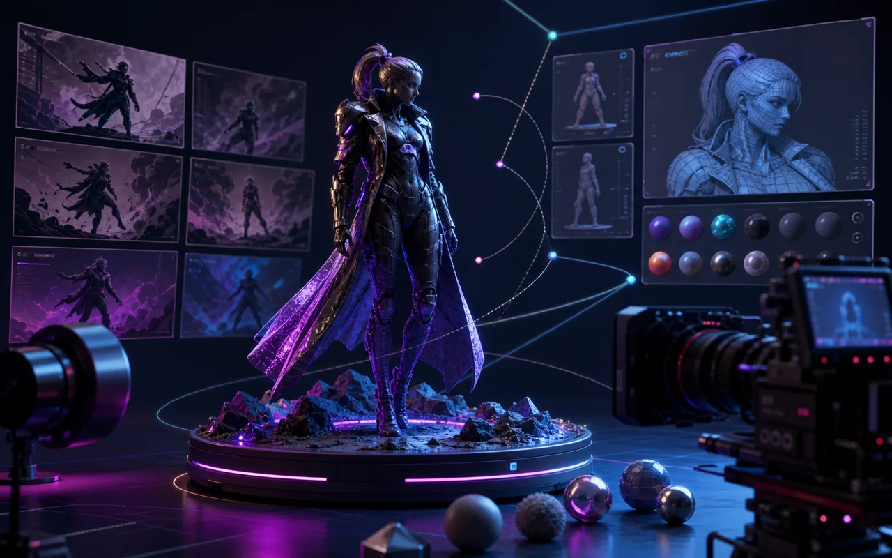 Escena tridimensional cinematográfica creada para una campaña de marca